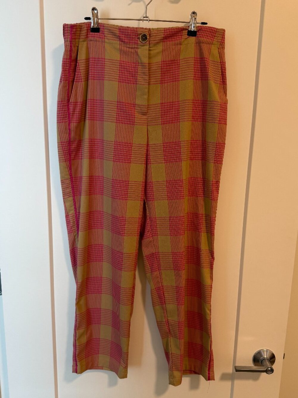 Maeve Pink & Tan Checkered Dress Pants | Size 12